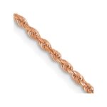 14K Rose Gold 1.5mm Diamond-cut Rope with Lobster Clasp Chain