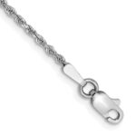 14K White Gold 1.5mm Diamond-cut Rope with Lobster Clasp Anklet