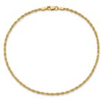 14K 2mm Diamond-cut Rope with Lobster Clasp Anklet - Image 4