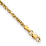 14K 2mm Diamond-cut Rope with Lobster Clasp Anklet