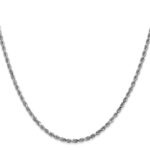 10k White Gold 2.25mm Diamond-cut Rope Chain - Image 2