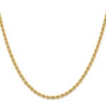 14K 2.75mm Regular Rope with Lobster Clasp Chain - Image 2