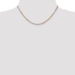 14K Tri-colored 2.9mm Diamond-cut Rope with Lobster Clasp Chain - Image 4