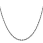 14K White Gold 2.75mm Diamond-cut Rope with Lobster Clasp Chain - Image 2