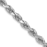 10k White Gold 3mm Diamond-cut Rope Chain