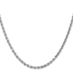 10k White Gold 3mm Diamond-cut Rope Chain - Image 2