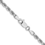10k White Gold 3mm Diamond-cut Rope Chain - Image 3