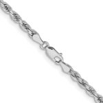 14K White Gold 3.75mm Diamond-cut Rope with Lobster Clasp Chain - Image 3