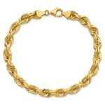 14K 7mm Diamond-cut Rope with Fancy Lobster Clasp Chain - Image 4