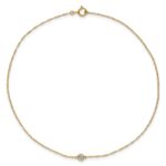 10k Polished Bezel-set 3.7mm CZ Anklet - Image 4