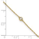 10k Polished Bezel-set 3.7mm CZ Anklet - Image 5