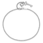 10k White Gold Heart and Key Dangle Plus Extender - Total Anklet - Image 4
