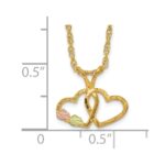 10k Tri-Color Black Hills Gold Double Heart Necklace - Image 3
