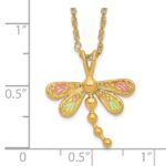 10k Tri-Color Black Hills Gold Dragonfly Necklace - Image 3