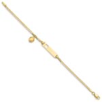 10k Flat Curb Link ID Bracelet w/ dangling heart - Image 2