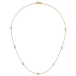 10K Polished CZ 7 Station Necklace - Image 4