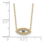 10K Polished CZ Evil Eye Necklace - Image 4