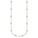 10k Polished Bezel-set Round CZ 14-Station 21.Necklace - Image 2