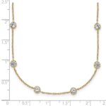 10k Polished Bezel-set Round CZ 14-Station 21.Necklace - Image 5