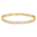 10KY Solid Double Link Charm Bracelet - Image 3