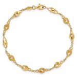 10k Polished and Lasered Spiral Link 7.25in Bracelet - Image 4