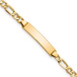 10k Semi-solid Figaro Link ID Bracelet