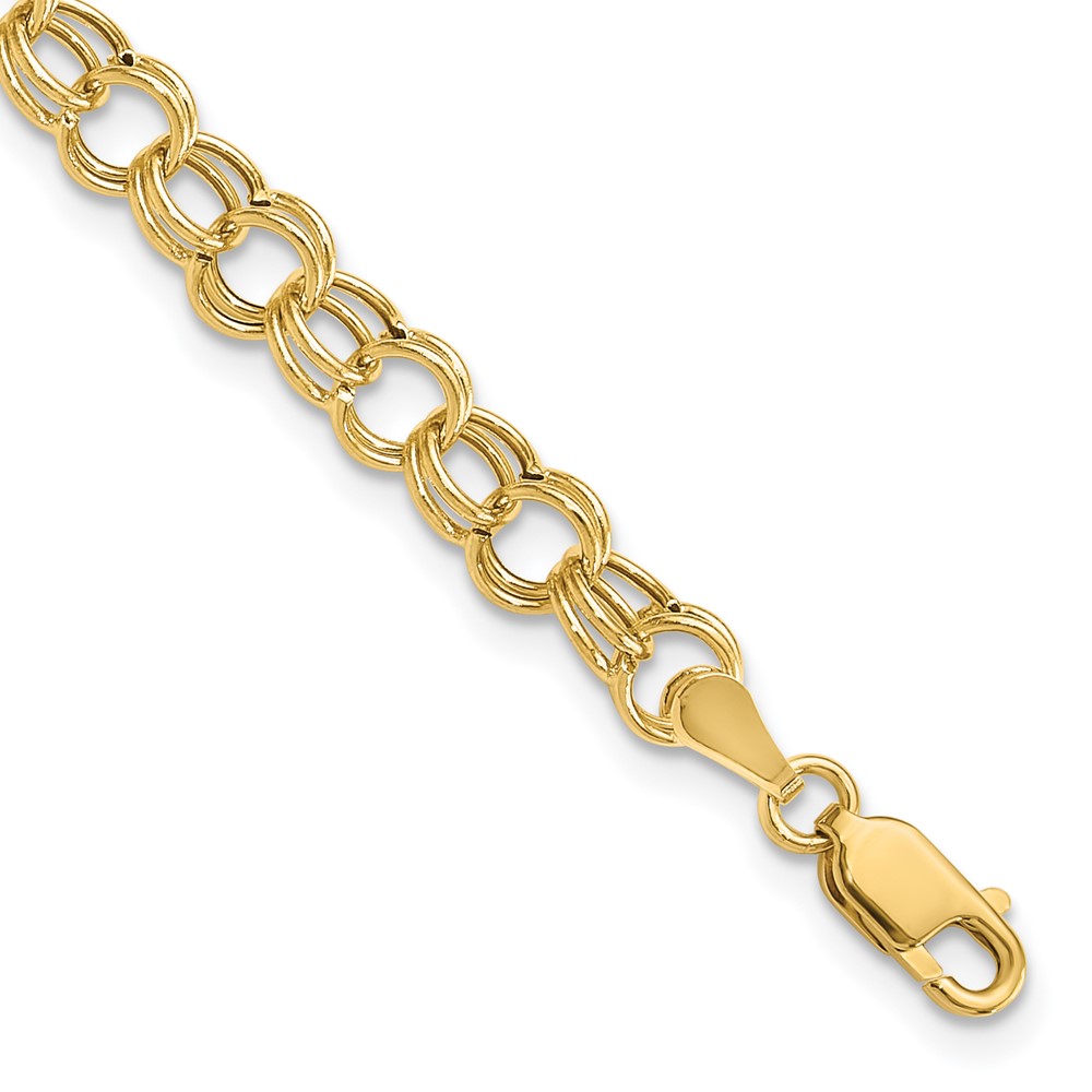 10DO541-7.jpg 10k Hollow Double Link Charm Bracelet - Image 1