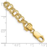 10k 7in 6.5mm Solid Double Link Charm Bracelet - Image 2
