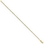 10k 1.5mm Extra-Light D/C Rope Chain Anklet - Image 2