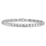 10K White Gold Diamond-Cut Bracelet - Image 3