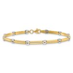 10K Two-tone Polished Fancy Link Bracelet - Image 3