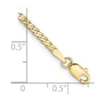 10k 2.2mm Flat Beveled Curb Chain Anklet - Image 2