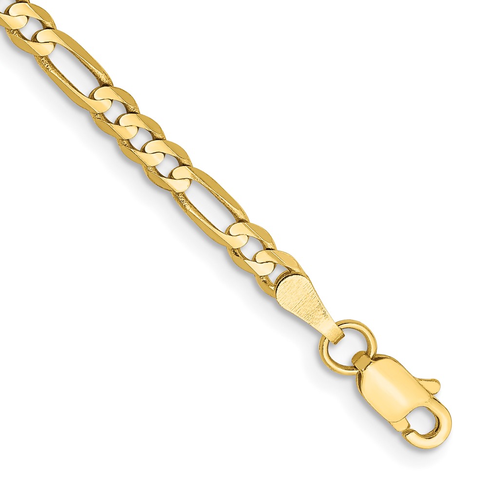 10FG080-7.jpg 10K 3mm Flat Figaro Chain - Image 1