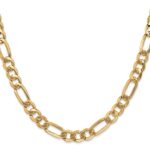 10K 7mm Flat Figaro Chain - Image 2