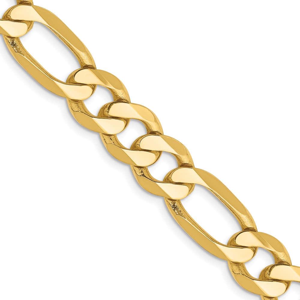 10FG220.jpg 10K 8.75mm Flat Figaro Chain - Image 1