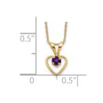 10k Madi K 3mm Amethyst Heart Birthstone Necklace - Image 3