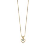 10k Madi K 3mm Aquamarine Heart Birthstone Necklace - Image 2