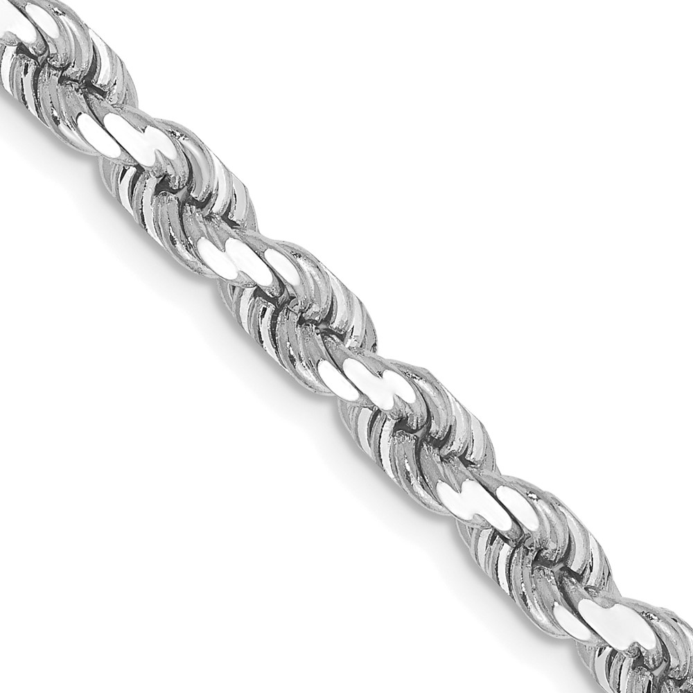 10K035W.jpg 10k White Gold 4.5mm Diamond-Cut Rope Chain - Image 1