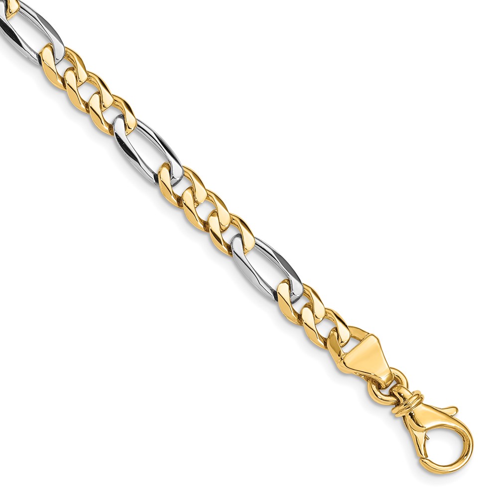 10LK487-7.jpg 10k Two-tone 5.8mm Hand Polished Fancy Link Chain - Image 1