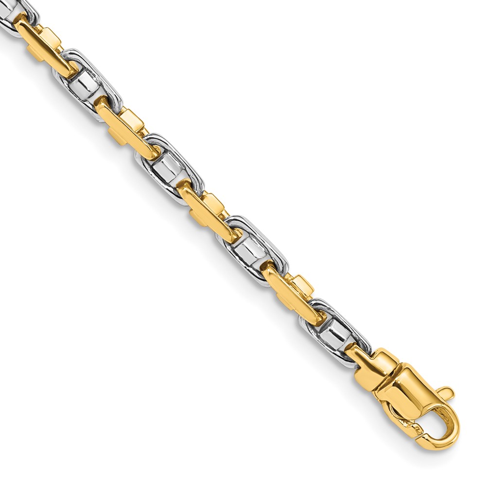 10LK696-7.25.jpg 10k Two-tone 3.5mm Fancy Link Chain - Image 1