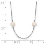 10k White Gold 4-5mm White Near Round Freshwater Cultured Pearl 8-station Necklace - Image 3