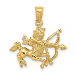 14k Large Sagittarius Zodiac Charm