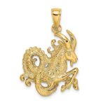 14k Large Capricorn Zodiac Charm