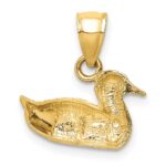 14K Diamond-cut Duck Pendant - Image 4
