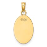 14k Polished Solid Saint Christopher Medal Oval Pendant - Image 4