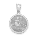 14k White Gold Reversible Cross and 1ST HOLY COMMUNION Charm - Image 3