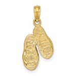 14K  3-D OCEAN CITY Double Flip-flop Charm - Image 4