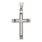 Sterling Silver Antiqued, Polished and Brushed Latin Cross Pendant