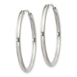 Sterling Silver 2mm Hoop Earrings - Image 2