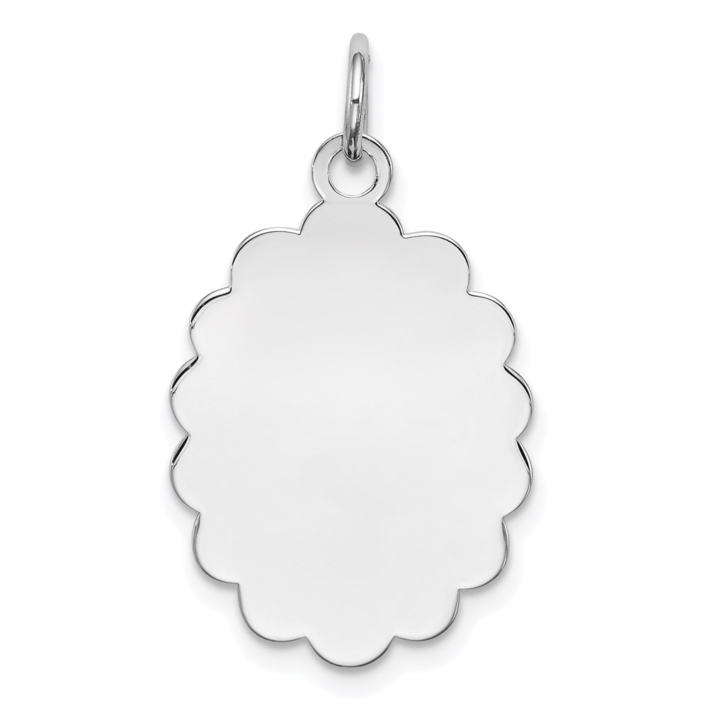 QM418-5.jpg Sterling Silver Rh-plt Engraveable Polished Front/Satin Back Disc Charm - Image 1